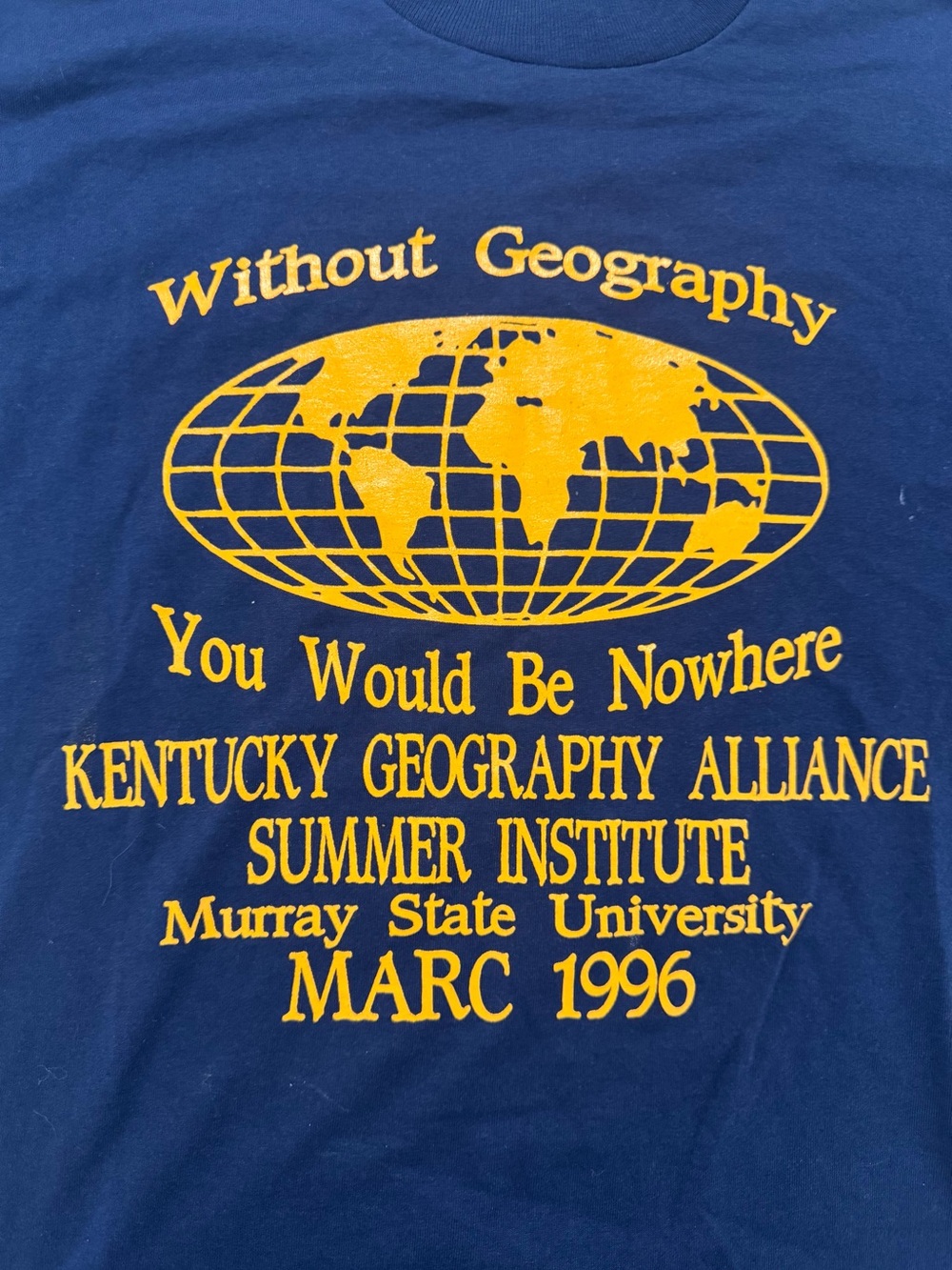 Vintage 1996 Kentucky Geography Alliance T Shirt Murray State University USA L
